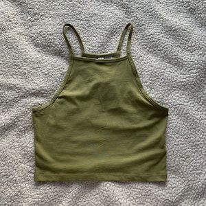 Olive Green Crop Top